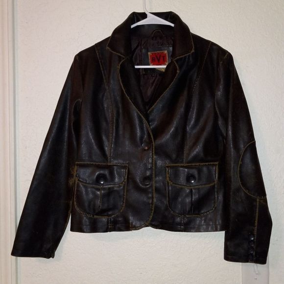 RVT Jackets & Blazers - Vintage RVT CLOTHING Faux/Vegan Leather Jacket